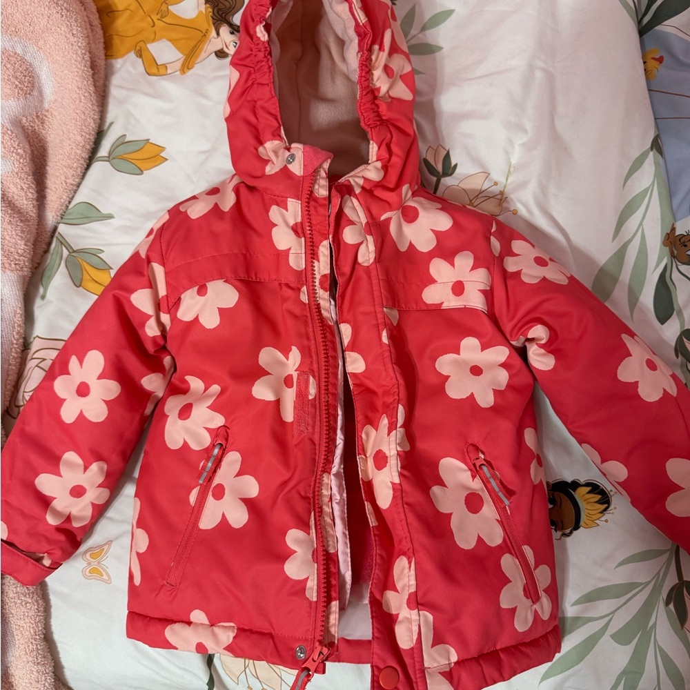 Cat & Jack Pink Floral Hooded Jacket